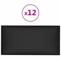 vidaXL Nástenný čelník 12 ks 30 x 15 cm Čierny látka