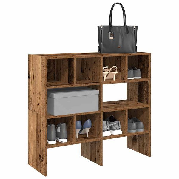 vidaXL Stojany na topánky 2 ks stohovateľné staré drevo 89,5x30x40 cm