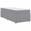 vidaXL Rám postele s matracmi Svetlosivá 90 x 200 cm látka