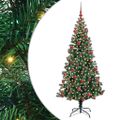vidaXL Umelý predsvietený vianočný stromček Zelená 180 cm PVC a kov