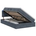 vidaXL LED úložná posteľ s matracom Tmavosivá 120 x 200 cm Zamat