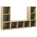 vidaXL TV skrinky 3 ks dub sonoma 107x35x37 cm drevotrieska
