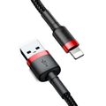 Baseus Cafule USB Lightning kábel 2,4A 0,5 m (červený+čierny)