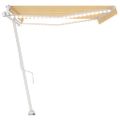 vidaXL Automatická markíza, LED a senzor vetra 500x300 cm, žltá/biela
