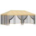 vidaXL Altánok so stenami 6 x 3 m Krémová Polyester a oceľ 190 gsm