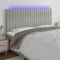 vidaXL Čelo postele s LED bledosivé 160x5x118/128 cm látka