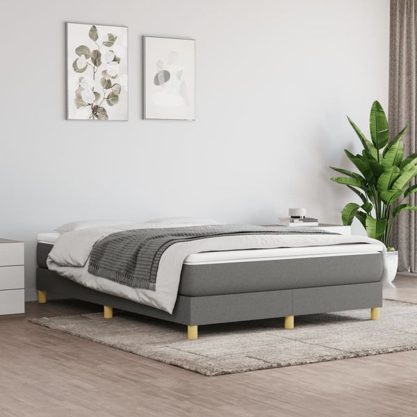 vidaXL Boxspring posteľ s matracom tmavosivá 140x190 cm látka