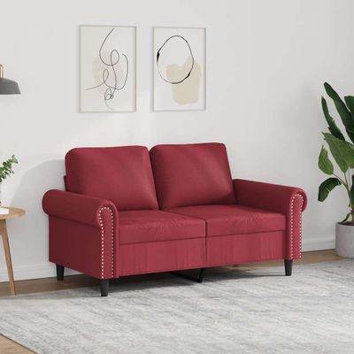 vidaXL 2-miestna pohovka vínovočervená 120 cm umelá koža