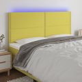 vidaXL Čelo postele s LED zelené 200x5x118/128 cm látka