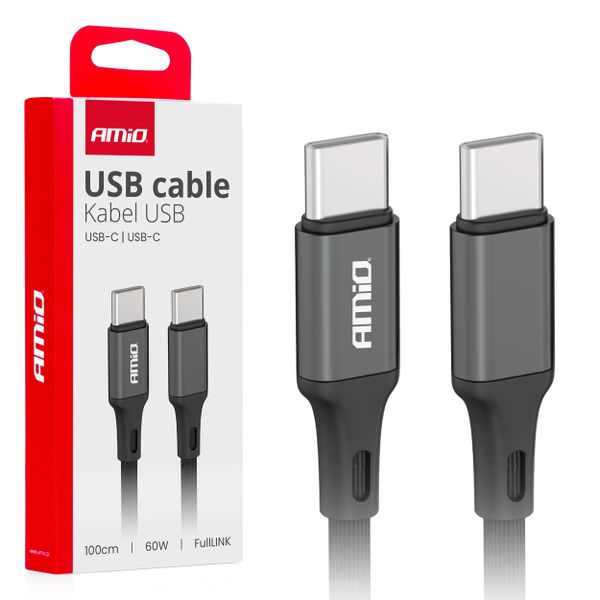 Kábel 'USB-C na USB-C 60W 100cm FullLINK AMIO-03902'