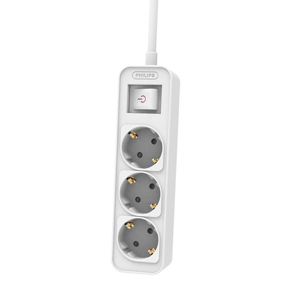 Predlžovací kábel PHILIPS 3 zásuvky Schuko 1,5m 10A biely