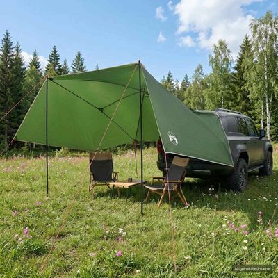 vidaXL Auto Stan 308 x 215 x 220 cm Zelená Polyester a oceľ