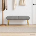 vidaXL Dvojvrstvová lavica Svetlosivá 120 x 45 x 46 cm Zamat