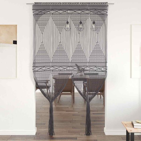 vidaXL Záclona macrame antracitová 140x240 cm bavlna