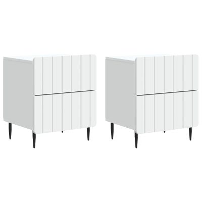 vidaXL Nočný stolík 2 pcs Biela 43 x 34,5 x 49,5 cm Kompozitné drevo