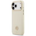 Obal Guess Grained Strass Logo MagSafe pre iPhone 17 Pro Max béžová