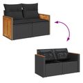 vidaXL Súprava záhradných pohoviek s vankúšom 12 pcs Čierna polyratan