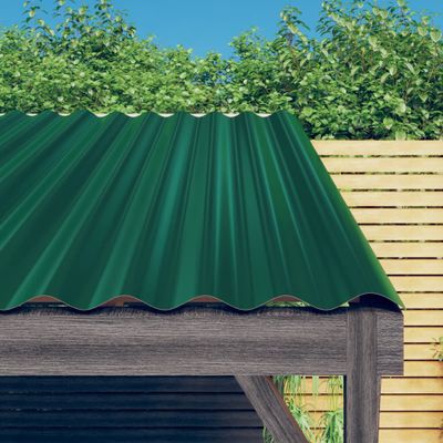 vidaXL Strešné panely 12 ks pozinkovaná oceľ zelená 60x36 cm