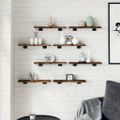 vidaXL Nástenné police 8 ks dymový dub 40x10x1,5 cm kompozitné drevo