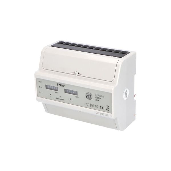 Elektromer EDIN 372M, 100A, 7mod., mechanický číselník, 3-fáz., 2-tar., podružný