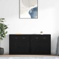 vidaXL Komody 2 ks Čierny dub 70 x 35,5 x 67,5 cm Kompozitné drevo