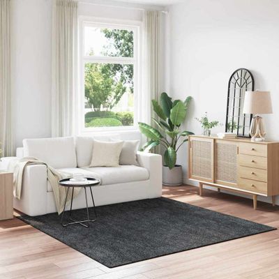 vidaXL Protišmykový Shaggy Koberec Tmavo šedá 200 x 200 cm PP