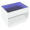 vidaXL Konferenčný stolík s nekonečnými LED biely 70x50x50 cm