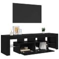 vidaXL TV skrinka s LED svetlami, čierny dub 140x36,5x40 cm, umelé drevo