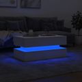 Konferenčný stolík vidaXL s LED svetlami biely 90x50x40 cm