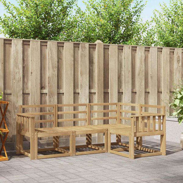 vidaXL Záhradná súprava gaučov 4 pcs Biela 187,5 x 128,5 x 73 cm