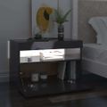 vidaXL TV skrinka s LED svetlami lesklá sivá 60x35x40 cm
