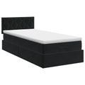 vidaXL Polohovací postel s matrací Čierna 80 x 200 cm Zamat