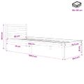 vidaXL Posteľný rám borovicový masív 90x190 cm čierne malé jednolôžko