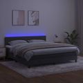 vidaXL Posteľ boxsping s matracom a LED tmavosivá 160x200 cm zamat