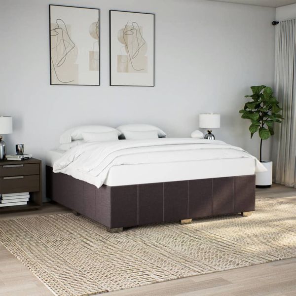 vidaXL Posteľ bez matraca tmavohnedá 200x200 cm látka