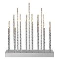 LED svietnik strieborný, 28,5 cm, 3x AA, vnútorný, teplá biela, časovač