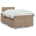 vidaXL Boxspring posteľ s matracom kapučínová 120x200 cm umelá koža