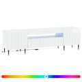vidaXL LED TV kabinet Biela s vysokým leskom Kompozitné drevo