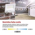 LED reflektor GLARO s pohybovým čidlom, 10 W, biely, IP54, 1000 lm, neutrálna biela