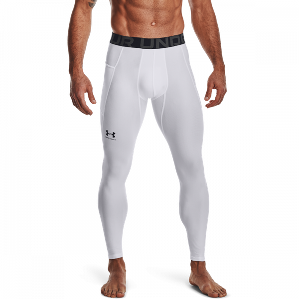Kompresné legíny HG Armour Leggings White - Under Armour, veľkosť M, veľkosť oblečenia M