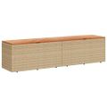 vidaXL Záhradný úložný box, béžový 220x50x54 cm, polyratan a akácia