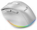 GENIUS Ergo 9000S Pro Pearl White/ duální Bluetooth + 2,4GHz/ 2400 dpi/ bezdrátová/ 6tlačítková/ dobíjecí/ RGB/ bílá Myš, bezdrátová, optická, 2400DPI, 6 tlacítek, Bluetooth, 2,4GHz, USB-C nabíjení, tichá, 7barevné podsvícení, bílá