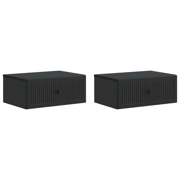 vidaXL Nočný stolík 2 pcs Čierna 49 x 34,5 x 20 cm Kompozitné drevo