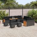 vidaXL Súprava záhradných pohoviek 18 ks 11-Počet miest Čierna
