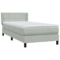 vidaXL Posteľný rám boxsping s matracom bledosivý 90x220 cm zamat