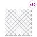 vidaXL Dlažba Lanturn 50 ks Biela 27 x 27 cm Polyuretán a PET