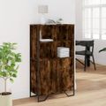 vidaXL Vysoká skrinka dymový dub 79,5x35,5x137,5 cm kompozitné drevo