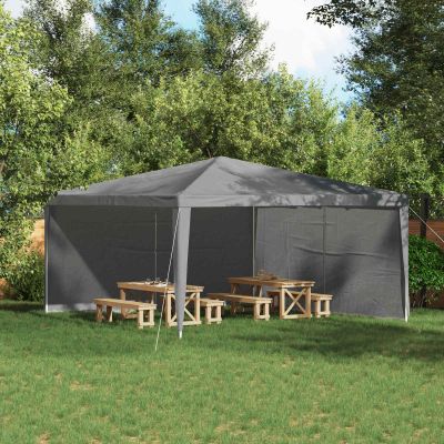 vidaXL Bočná stena párty stanu 2 pcs Svetlosivá 400 x 195 cm PE a oceľ