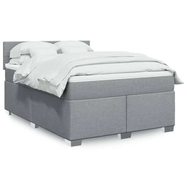 vidaXL Boxspring posteľ s matracom bledosivá 140x200 cm látka