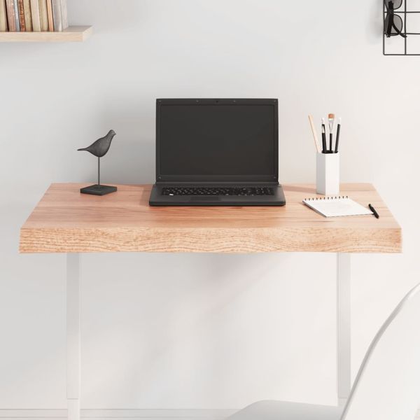 vidaXL Stolová doska svetlohnedá 80x50x(2-6)cm ošetrený masív hrany